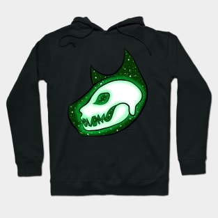 Green Galaxy Cat Skull Hoodie